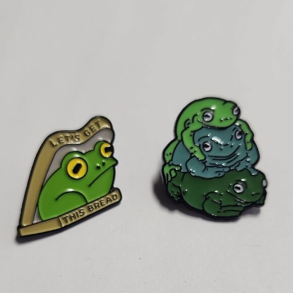 Frog Enamel Pins Set - Picture 1 of 3